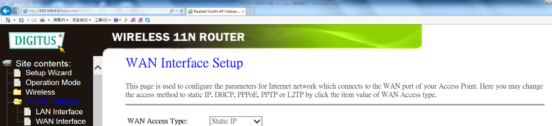 Jeśli korzystasz z usługi DHCP, wybierz DHCP Client, wówczas router