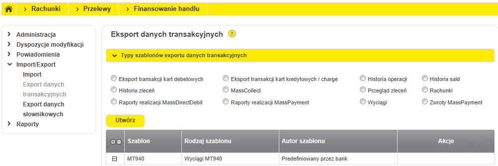 Konfiguracja systemów bankowych Strona 27 z 46 Po zaznaczeniu opcji Paczka należy podać nazwę i zatwierdzić import.