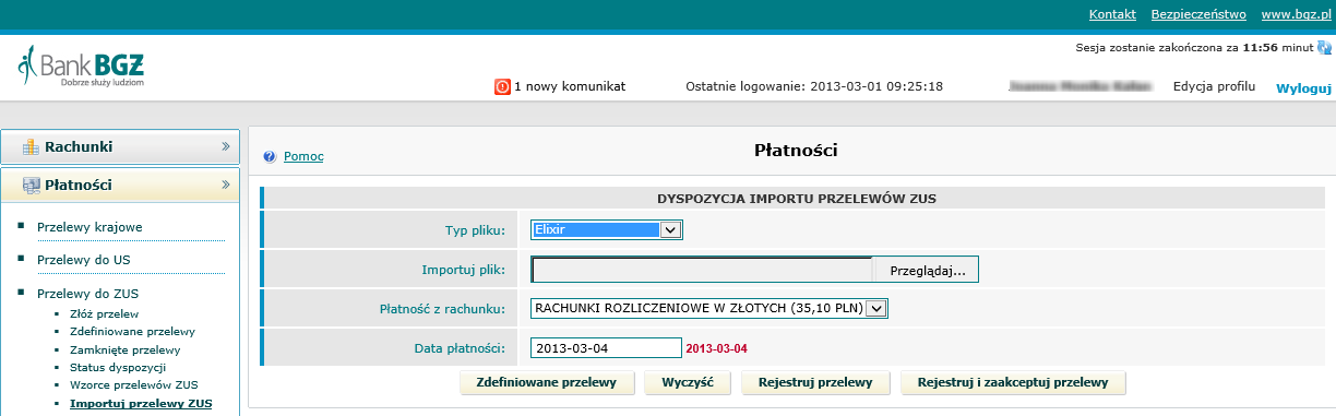 Konfiguracja systemów bankowych Strona 29 z 46 11.