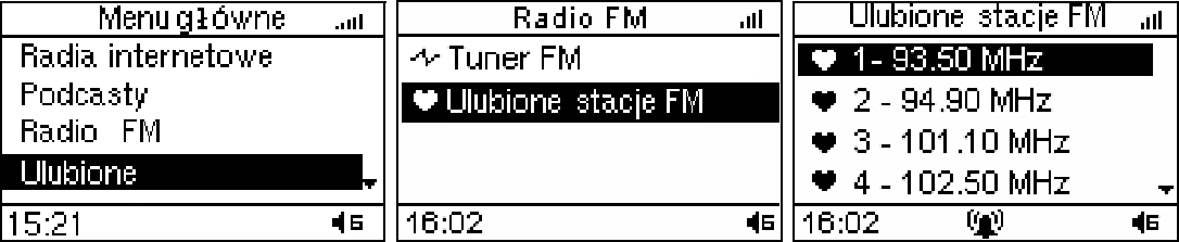 8. ulubione do Ulubionych, naciśnij i przytrzymaj przez 2 sekundy przycisk oznaczony symbolem znajdujący się na panelu Liveradio bądź na pilocie zdalnego sterowania.