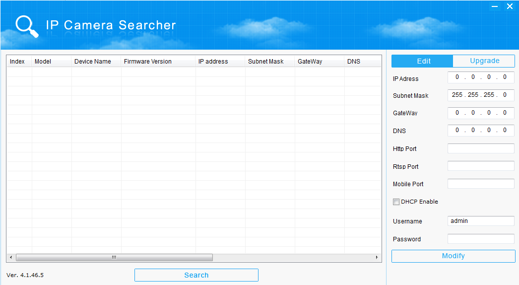 Należy wejść w folder IPC Search tools Program IP Camera Search Tool nie wymaga instalacji i można go skopiować bezpośrednio na pulpit w celu
