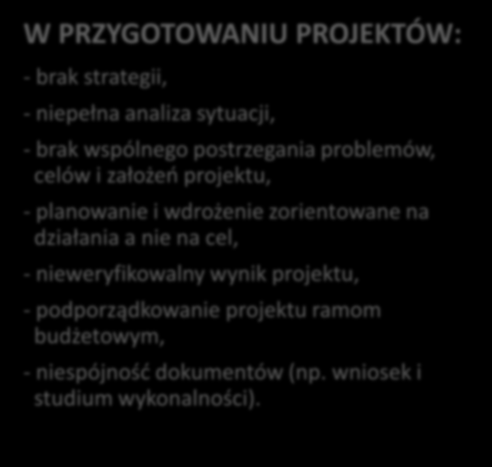 Metodyka PCM <<<<<<<<<<<<<<<<<<<<<<<<< >>>>>>>>>>>>>>>>>>>>>> geneza powstania POTRZEBA REDUKCJI BŁĘDÓW I NIEPOWODZEŃ W REALIZACJI PROJEKTÓW: - nieprecyzyjne planowanie, - nieczytelne wskaźniki