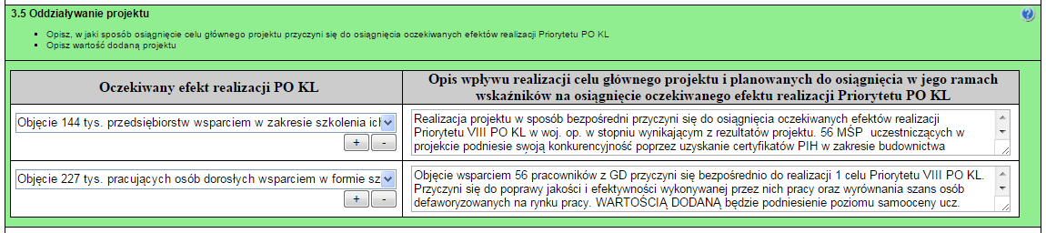 Metodyka PCM <<<<<<<<<<<<<<<<<<<<<<<<< >>>>>> przykłady zastosowania metodyki PCM 5. ODDZIAŁYWANIE 3.