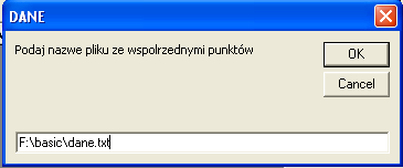 4.4. Wyszukiwanie współrzędnych w pliku tekstowym W omówionych powyŝej zadaniach współrzędne wpisuje się ręcznie do odpowiedniego okienka tekstowego. Jest to z wielu powodów niepraktyczne.