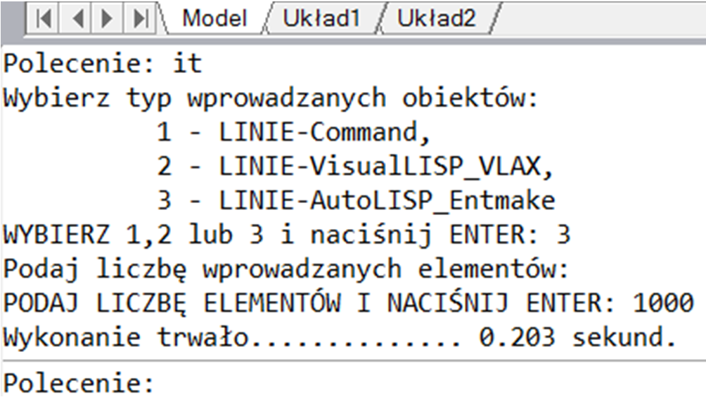 możliwość tworzenia obiektów w innym obszarze niż aktualny (obszar modelu, obszar papieru), możliwość tworzenia obiektów w dowolnym układzie współrzędnych, możliwość tworzenia obiektów ze