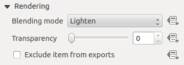 Figure 18.2: Common Item properties Dialogs Data defined The override icon next to a field means that you can associate the field with data in the map item or use expressions.