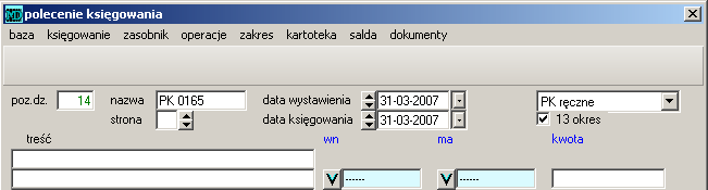 Znacznik jest ustawiany podczas wprowadzania PK (dotyczy również zasobnika) w opcji księgowość - PK należy zaznaczyć pole 13 