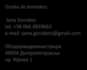 Osoba do kontaktu: Jana Gorobec tel. +38 066 4839663 e-mail: yana.