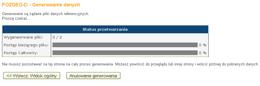 Rys. 9. Formularz przygotowania zlecenia dla serwisu POZGEO D (definicja okresu pomiarowego). W następnym kroku pojawia się ekran podsumowujący zdefiniowane zlecenie.