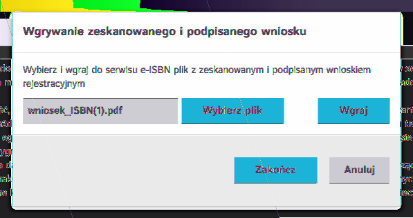 Krok 3 Wniosek o wydanie puli numerów ISBN Przykładowy wniosek Na podstawie wprowadzonych danych zostanie wygenerowany wniosek