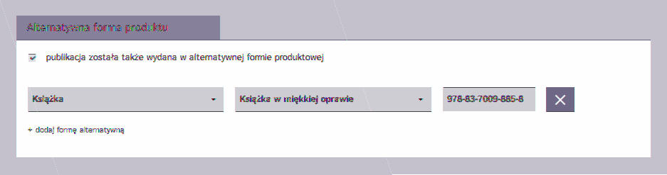 Pole nakład jest dostępne, jeżeli wydawca podczas rejestracji zgodził się na udostępnianie danych o nakładach i dodrukach.