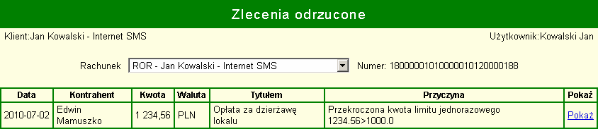 6.1.4 Przetwarzanie paczki zleceń Jeśli w polu Paczka zostanie wybrana nazwa paczki, np.