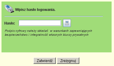 Tabela zleceń oczekujących - główna część widoku.