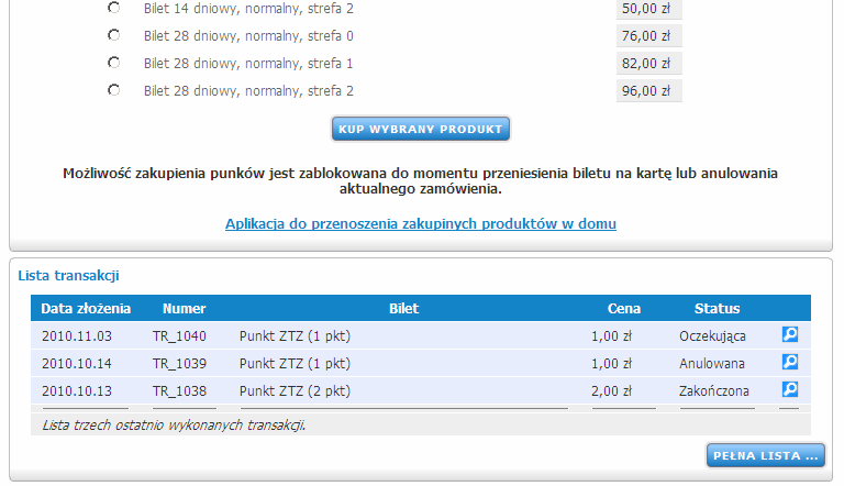 6 Aplikacja kliencka. Jest aplikacją przeznaczoną do przeprowadzania operacji przeniesienia zakupionego biletu na e-kartę z interfejsem stykowym na komputerze uŝytkownika.