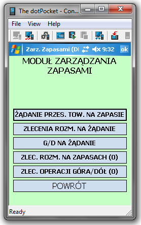 Gdy dotarłeś już do pracy i pobrałeś palmtopa od kierownika zmiany, w menu Start palmtopa spośród dostępnych programów wybierz aplikację OM.