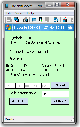 kreskowego palety, system podpowie gdzie najlepiej umieścić towar zgodnie z zadaną w systemie strategią wejścia.