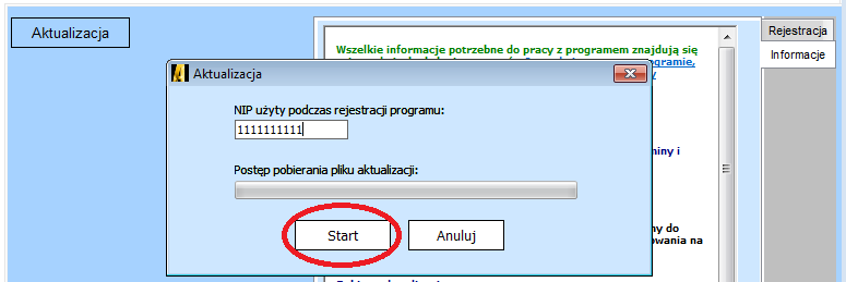 2. OKNO GŁÓWNE W górnej części okna głównego na granatowym pasku znajdziemy informacje o numerze wersji jaką posiadamy.