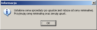 - zdefiniowanym dla danej grupy cen parametrem, czy jest to cena netto, czy brutto - procentową wysokością marży przypisaną danemu towarowi ( % zakład ), - zdefiniowanym dla towaru w bazie towarowej