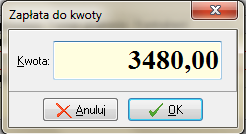 operacji kasowej jaką chcemy zaewidencjonować.