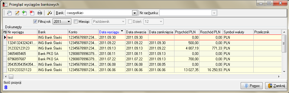 Dla każdej operacji ustalamy parametry jak na rysunku powyżej. Co to jest Powiązanie (typ powiązania) zostało opisane w Słowniku operacji kasowych 11.4.