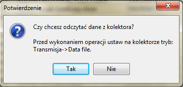 Następnie wybieramy menu Narzędzia Importuj etykiety z kolektora CipherLab : Pokaże się okienko z prośbą o potwierdzenie: Po