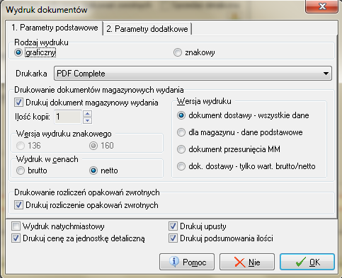 2. Automatyczne wystawienie paragonu, jeżeli dokument WZ został, poprzez zaznaczenie odpowiednie opcji określony jako Sprzedaż detaliczna. Pojawi się okienko z pytaniem o wystawienie paragonu: a.