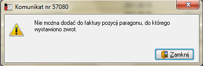 W celu dodania do faktury należy wyszukać paragon wskazać go na liście i nacisnąć klawisz Enter (lub kliknąć przycisk Dodaj dokument ). Pozycje z wybranego paragonu zostaną skopiowane do faktury.