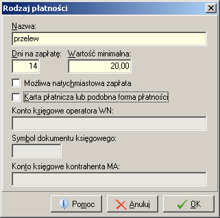 Opis można zapisać z ręki tylko na potrzeby danej faktury lub wybrać z listy (słownika) wcześniej zapisanych opisów.