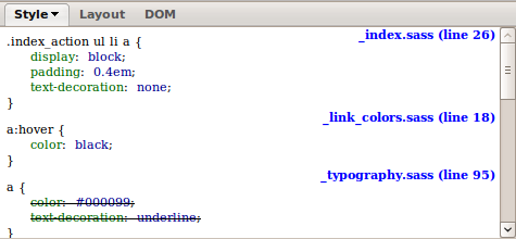 Debugowanie w Sassie FireSass https://addons.mozilla.
