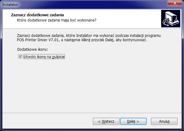 Po wybraniu lokalizacji dla instalowanej
