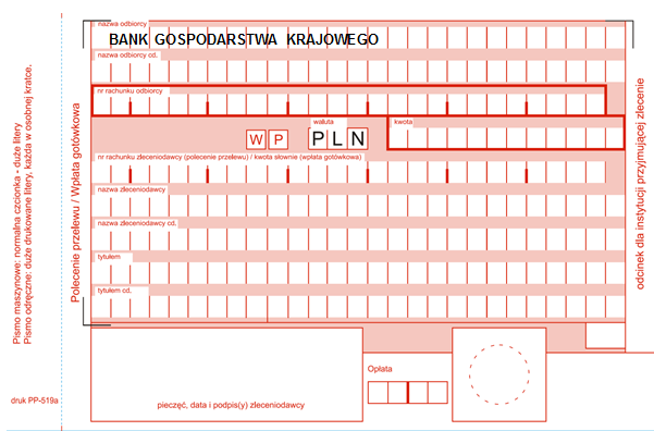 Wpłaty w PLN sposób dokonania wpłaty 4. 1. Wpłaty dokonywane są z wykorzystaniem blankietu wpłat, którego wzór oraz zasady wypełniania określone zostały w ust. 2-