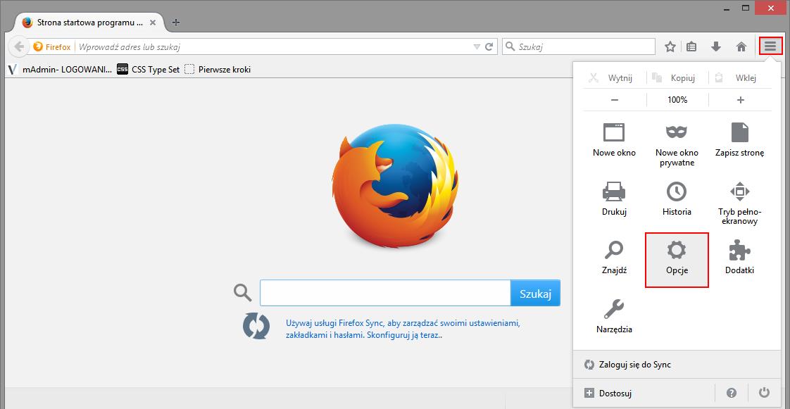 Uruchom przeglądarkę Mozilla Firefox. 2.