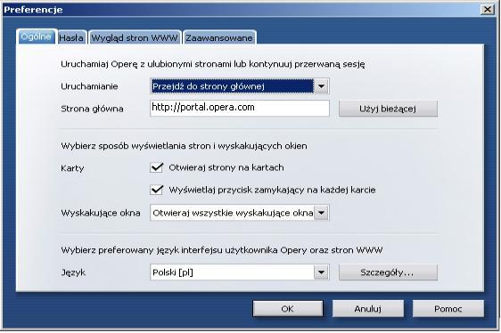 8. Konfiguracja przeglądarki Opera 8.