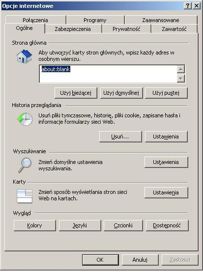 3. Konfiguracja przeglądarki Internet Explorer 7.