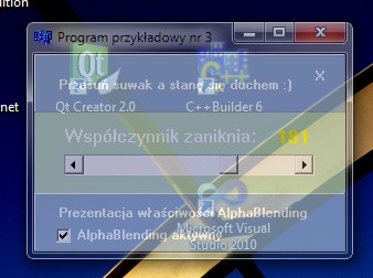 Właściwości: AlphaBlend i AlphaBlendValue Właściwość AlphaBlend pozwala na