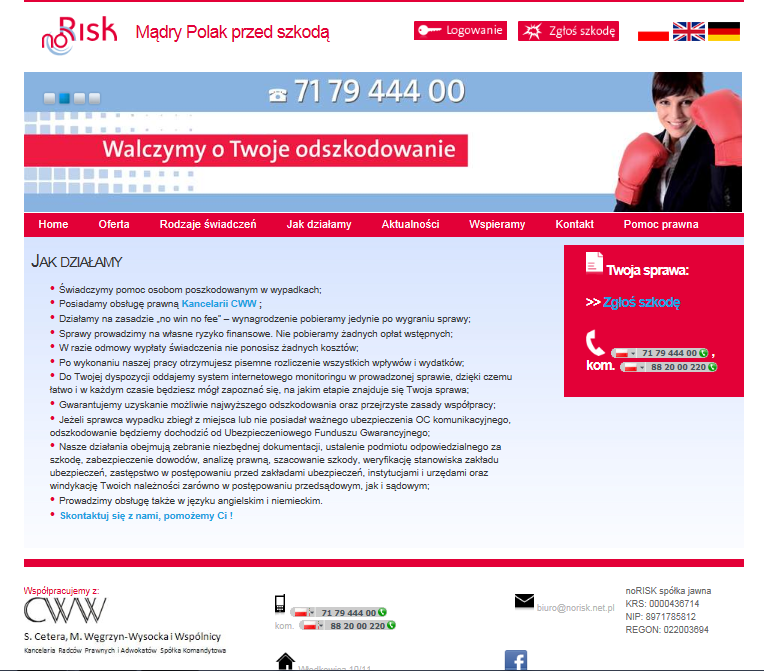 Budowa sieci kancelarii Insignia Kancelarie Prawne Profesjonalnie i niedrogo www.insignia-kancelarie.pl Sied kancelarii prawnych powstających systematycznie od 2009 roku.