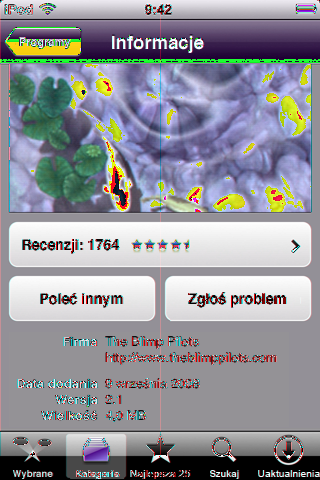 Ekran informacyjny Stuknij w dowolny program na liście, aby zobaczyć dodatkowe informacje oraz jego cenę i recenzje.