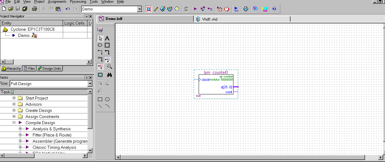 all; entity Licznik is port( Q: out std_logic_vector(7 downto 0); CLK: in std_logic ); end entity; architecture behave of Licznik is signal licz: std_logic_vector(2 downto 0):=(others=>'0'); begin