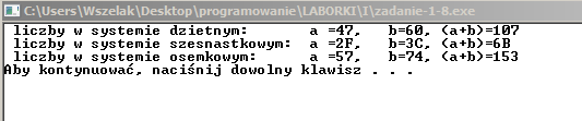 Przykład operacji na liczbach innych niż dziesiętne Zadanie-1-8.