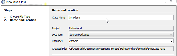 Hello World! w Netbeans W projekcie może byd kilka klas, które mają metodę main.