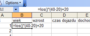 zastosowanie funkcji "je zeli" jak na rysunku poni zej W powy zszej procedurze wykorzystaliśmy funkcj ¾e los(), która zwraca liczb ¾e losowa¾ z przedzia u [0; 1) : W nast ¾epnym kroku generujemy