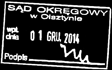 Olsztyn, dn. 1 XII 2014 r. Sygn. akt I C 283/14 Sąd Apelacyjny w Białymstoku ul. Mickiewicza 5, 15-950 Białystok za pośrednictwem Sądu Okręgowego I Wydział Cywilny ul.