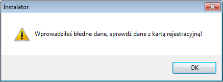 *Okn wyświetlane pcjnalnie w przypadku braku sterwnika klucza sprzętweg w systemie Windws Wprwadź dane rejestracyjne Prgram jest zabezpieczny ddatkwym kdem dblkwującym.