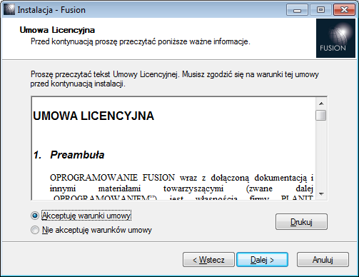 Fusin - Cnnect (typwa) raz Cnnect Serwer Mżesz autmatycznie zainstalwać kpię bazy danych z pprzedniej instalacji Planit Fusin 12, Planit Fusin Plus 14.x.