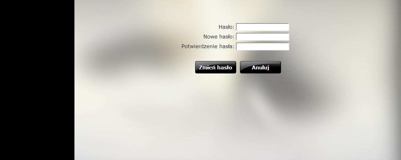Rysunek 3. Strona serwisu Zmiana hasła Po wyświetleniu okienka w polu Hasło naleŝy wpisać dotychczas uŝywane hasło, natomiast w polu Nowe hasło oraz Potwierdzenie hasła naleŝy wpisać nowe hasło.