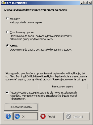 Okno uproszczone programu Nero BurnRights w systemie Windows XP 2 Okno uproszczone programu Nero BurnRights w systemie Windows XP Po uruchomieniu Nero BurnRights w systemie