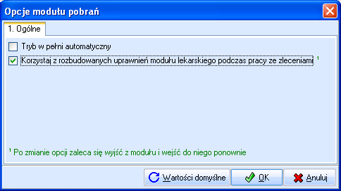 MODUŁ 15 Punkt pobrań 4.2. Odświeżanie opcje Funkcja czyści podręczną pamięć dla opcji, co powoduje pobranie ich aktualnej wartości z bazy danych.