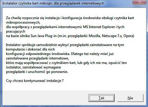 Ponowna Instalacja sterowników do czytnika kart 1. W celu ponownej instalacji sterowników do czytnika kart naleŝy uruchomić dostarczony program instalacyjny (plik setup.