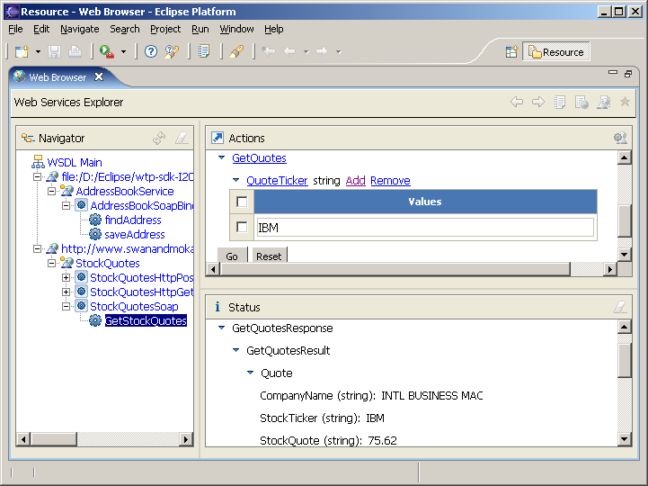 Web Services Explorer Integracja z