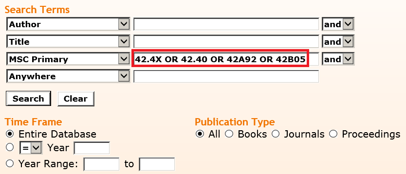 Przykład pełnozakresowego wyszukiwania literatury w oparciu o schemat Mathematics Subject